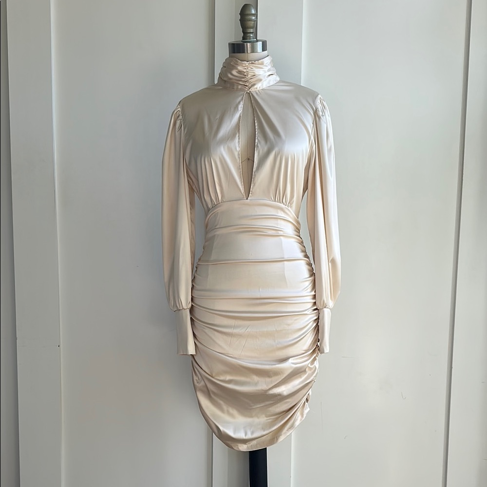 Glamour high neck Satin Dress